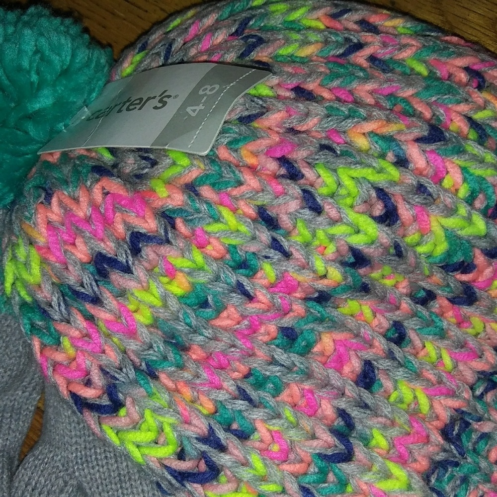 NWT! Baby girl Hat and gloves